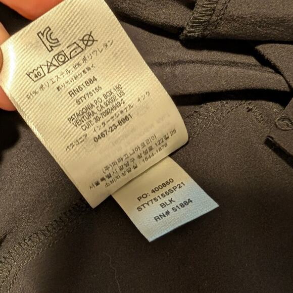 Patagonia Black Lightweight Fleetwith Sleeveless Belted Short Dress, size XS - Picture 9 of 10